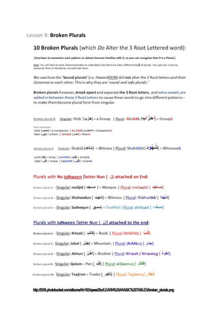 Lesson 9: Broken Plurals




                           20
 