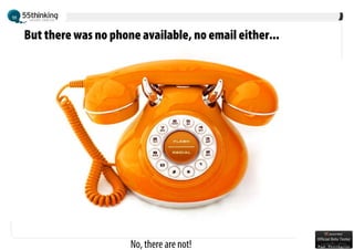 But there was no phone available, no email either...




                     No, there are not!