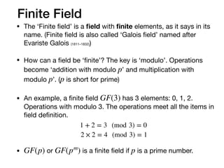 Finite Field Example Understanding Reed-Solomon code | PDF