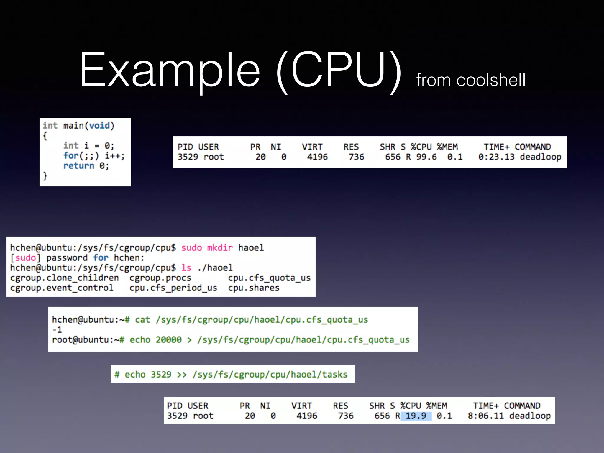 Example (CPU) from coolshell
 