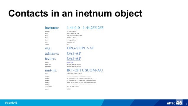Understanding Contact Information In Apnic Whois