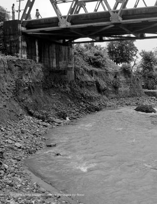 Baulaha khola bridge abutment damaged by flood
 