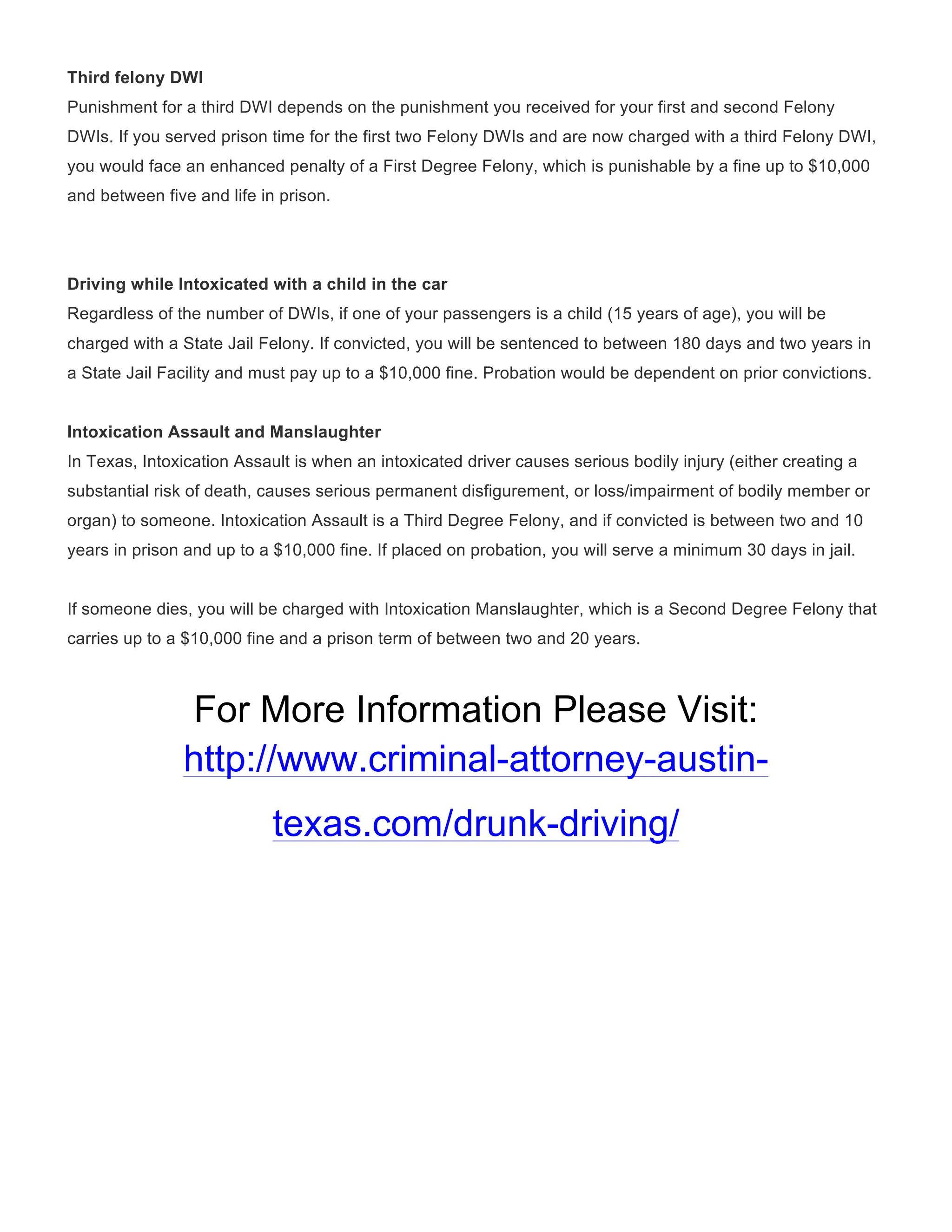 Understanding DWI penalties in Texas | PDF | Crime & Harmful Acts to ...