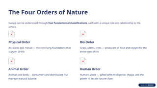 Physical Order Examples Understanding Harmony in Nature: The Four Orders and Human Impact | PPTX