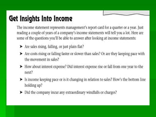 Understanding The Balance Sheet And Income Statement | PPT