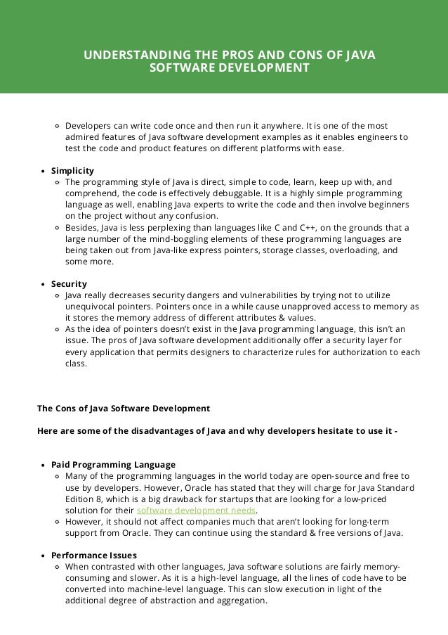 Understanding the Pros and Cons of Java Software Development