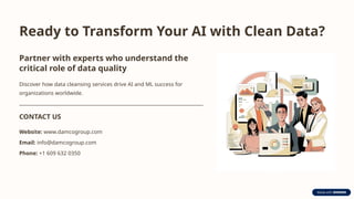 Understanding the Role of Data Cleansing Services in Ensuring AI and ML ...