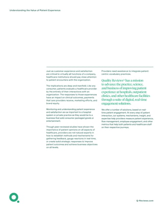 Understanding The Value of Patient Experience | PDF
