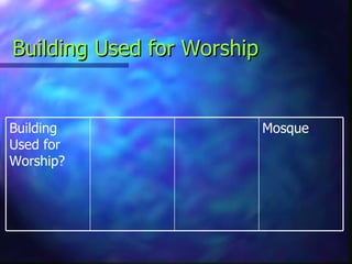 Building Used for Worship Mosque Building Used for Worship? 