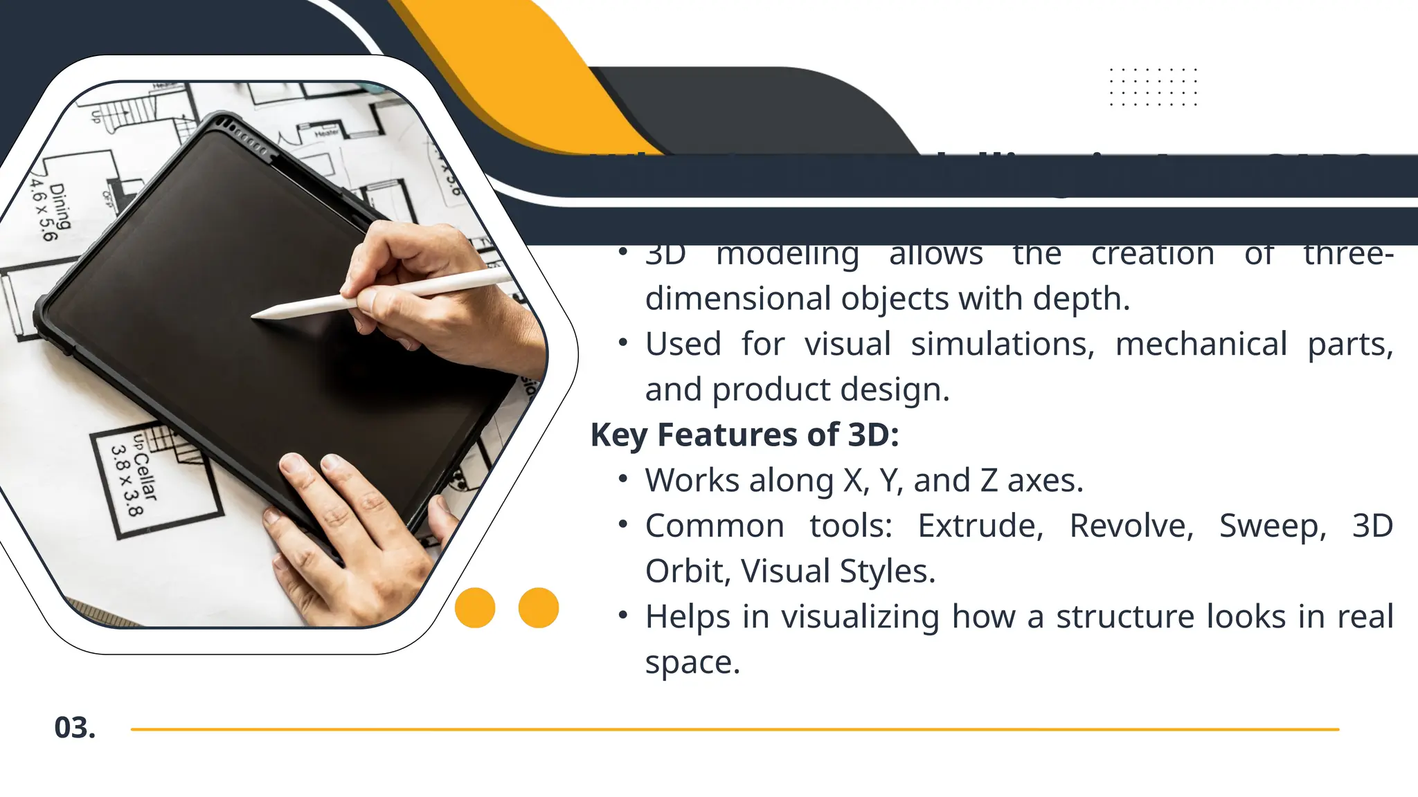 Autocad Projects Overview Understanding 2D and 3D Modelling in AutoCAD Projects.pptx