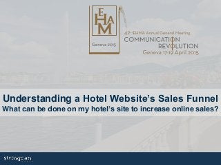Understanding a Hotel Website’s Sales Funnel
What can be done on my hotel’s site to increase online sales?
 