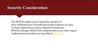 Understanding and compliance of ietf rfc 3262 reliability | PPTX