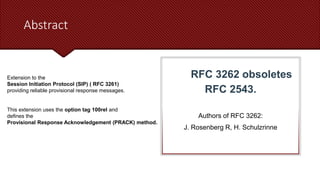 Understanding and compliance of ietf rfc 3262 reliability | PPTX