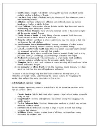 UNDERSTANDING AND DEALING WITH SUICIDAL THOUGHTS | PDF