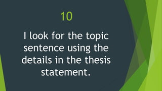 identify the various techniques in locating thesis statement