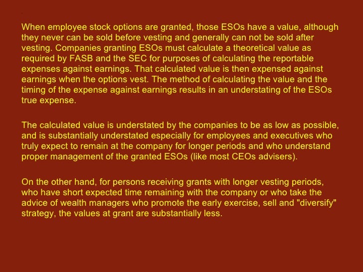 What happens to employee stock options when a company is sold