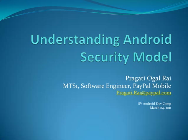 Understanding android security model | PPT