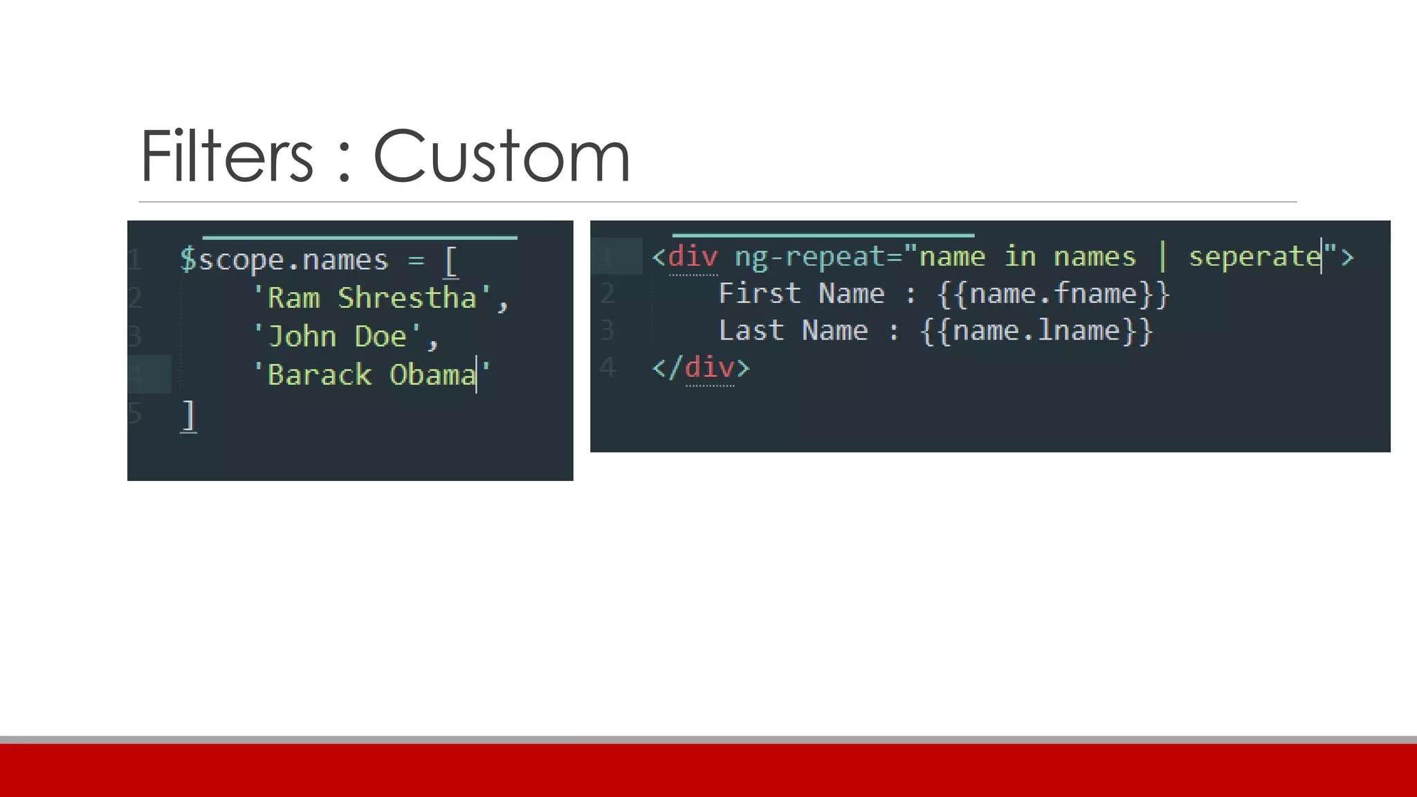 Filters : Custom
 