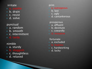 Understanding antonyms | PPTX