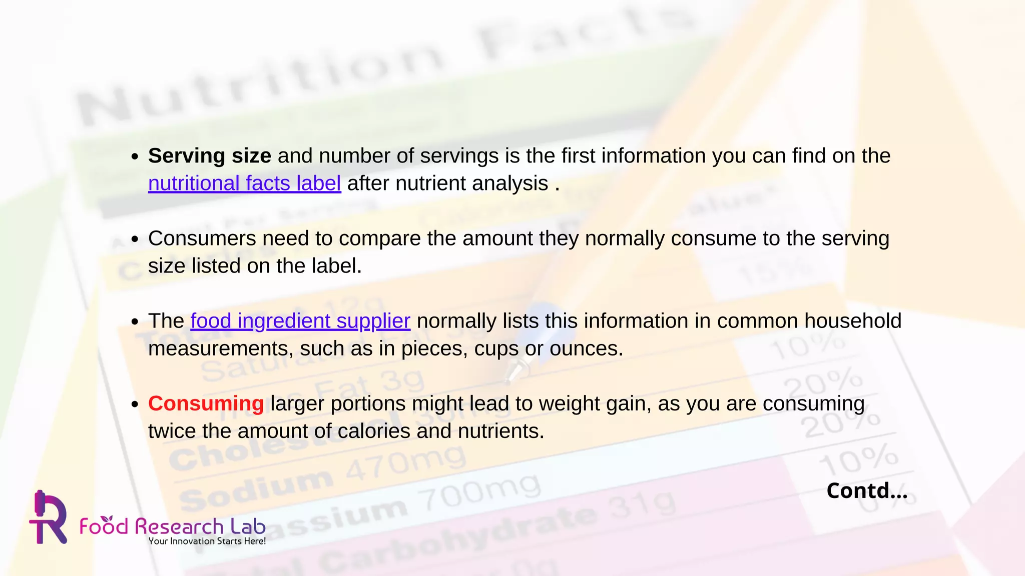 Understanding a nutritional facts label | PDF