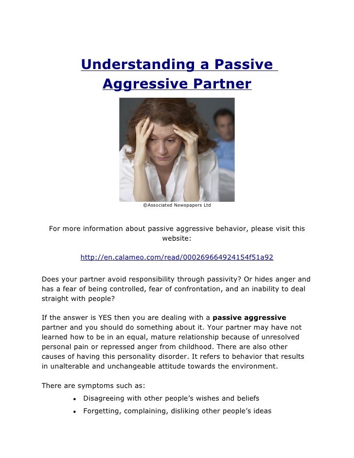How to live with a passive aggressive husband