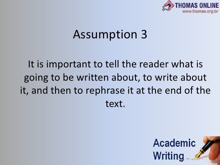 Assumptions in research scholarly articles image