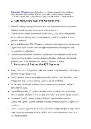 Automotive E/E Resources – What Is an Electrical/Electronic ...
