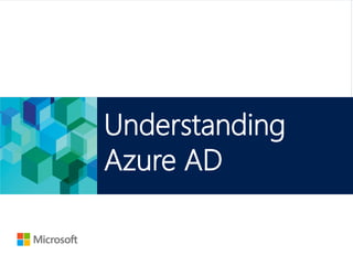 Microsoft Official Course
Understanding
Azure AD
 