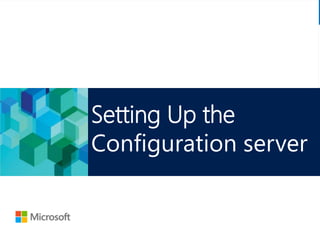 Microsoft Official Course
Setting Up the
Configuration server
 