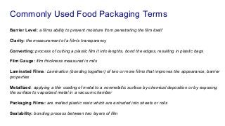 Barrier Films for Food Packaging
