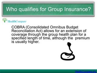 If you leave your job you will lose your employer-supported group coverage. 