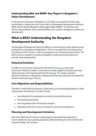 Understanding BDA and BBMP: Key Players in Bangalore’s Urban ...