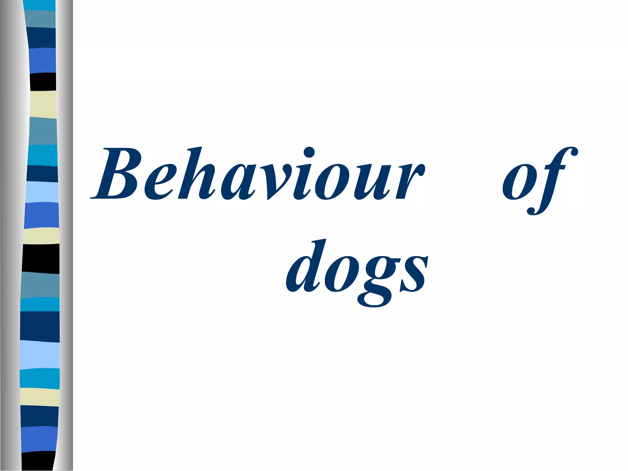 Behaviour of
dogs
 
