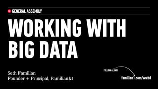 Seth Familian
Founder + Principal, Familian&1
WORKING WITH
BIG DATA
FOLLOW ALONG!
familian1.com/wwbd
 