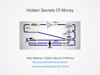 Hidden Secrets Of Money 
- Mike Maloney “Hidden Secrets Of Money” 
http://youtu.be/iFDe5kUUyT0?t=6m21s 
http://youtu.be/iFDe5kUUyT0?t=18m54s 
 