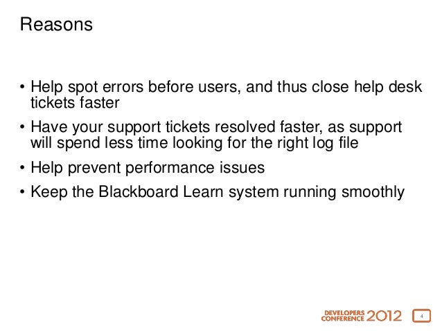 Devcon 2012 Understanding Blackboard Error Logs