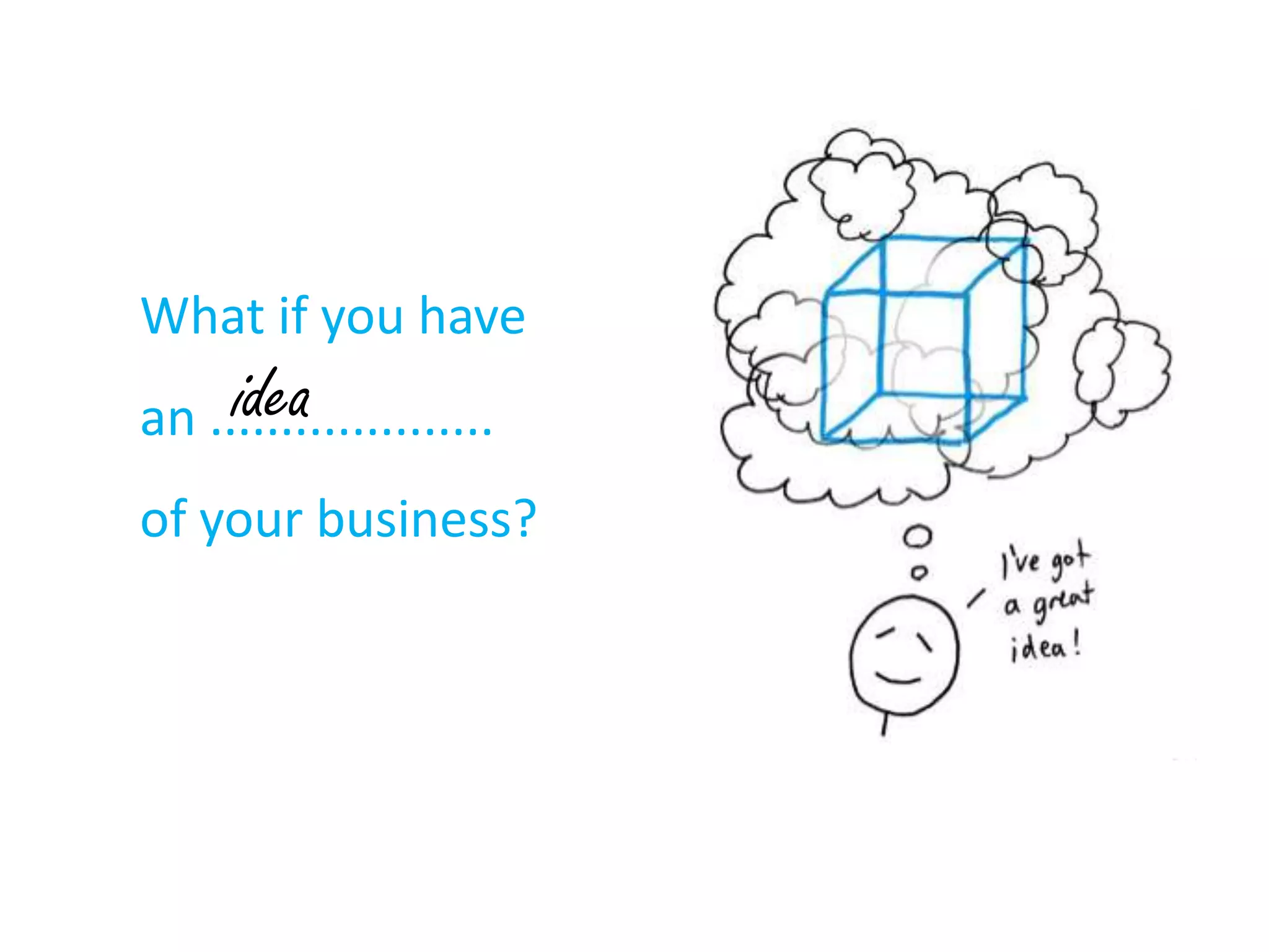 What if you have

idea
an ....................

of your business?

 