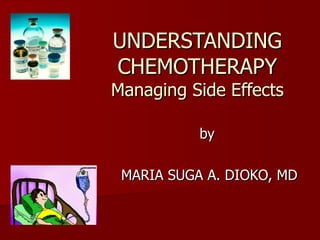 UNDERSTANDING CHEMOTHERAPY Managing Side Effects by  MARIA SUGA A. DIOKO, MD 