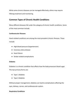 Health Condition Sample Understanding Chronic Health Conditions_ Causes, Management, and ...