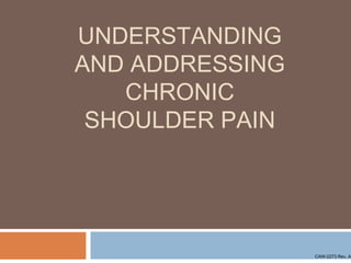 UNDERSTANDING
AND ADDRESSING
CHRONIC
SHOULDER PAIN

CAW-2273 Rev. A

 