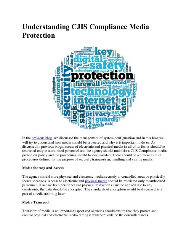 Understanding CJIS Compliance Media Protection