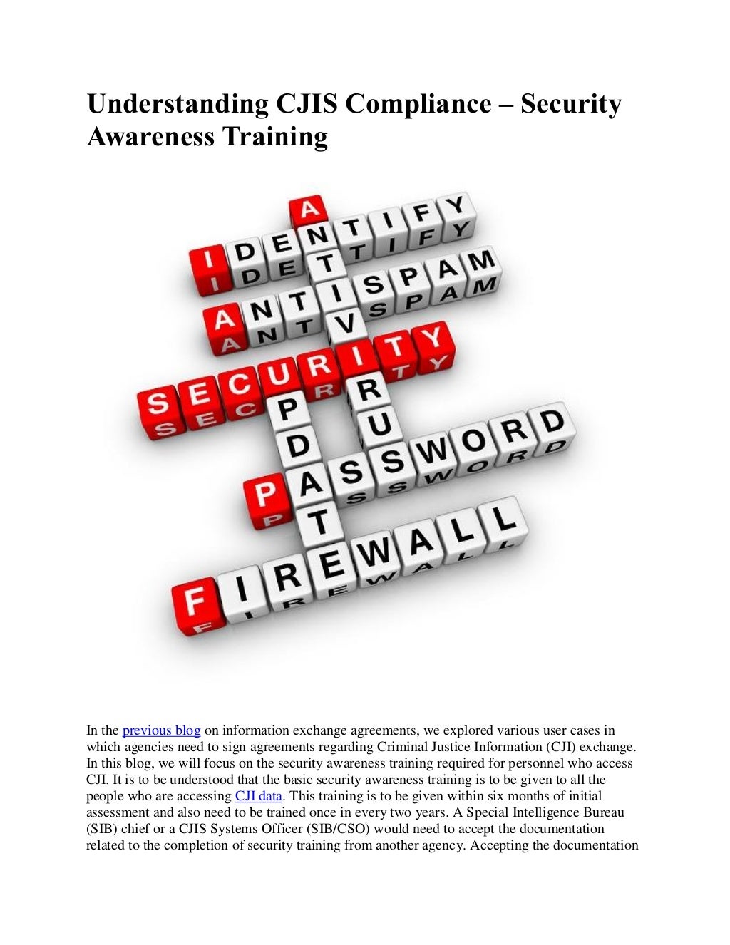 Understanding CJIS Compliance Security Awareness Training