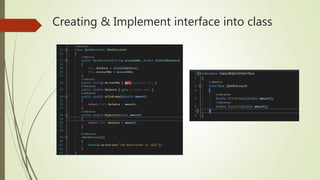 Creating & Implement interface into class