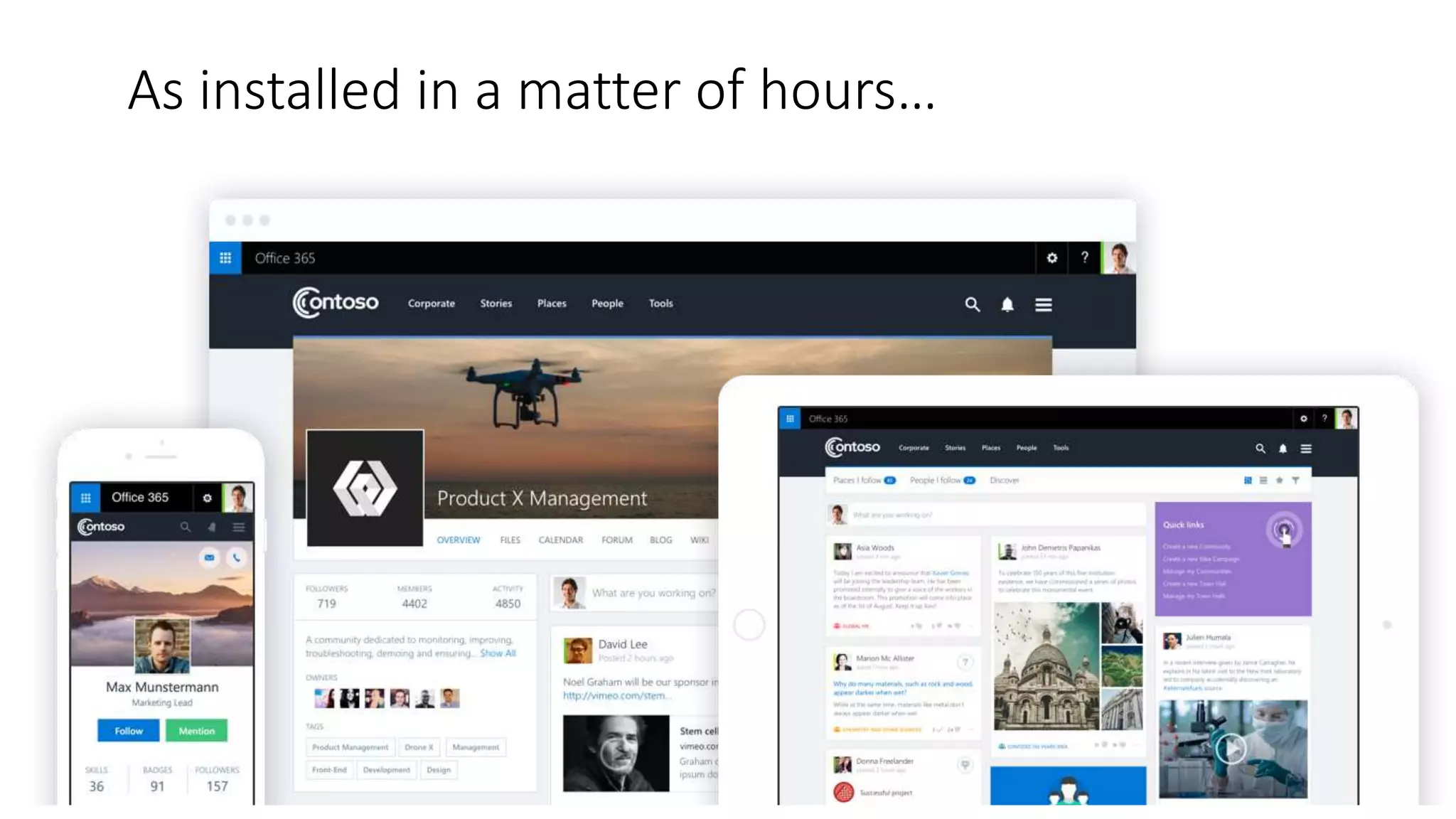 As installed in a matter of hours…
 