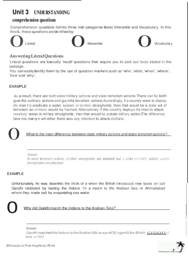 Understanding compre question english o level