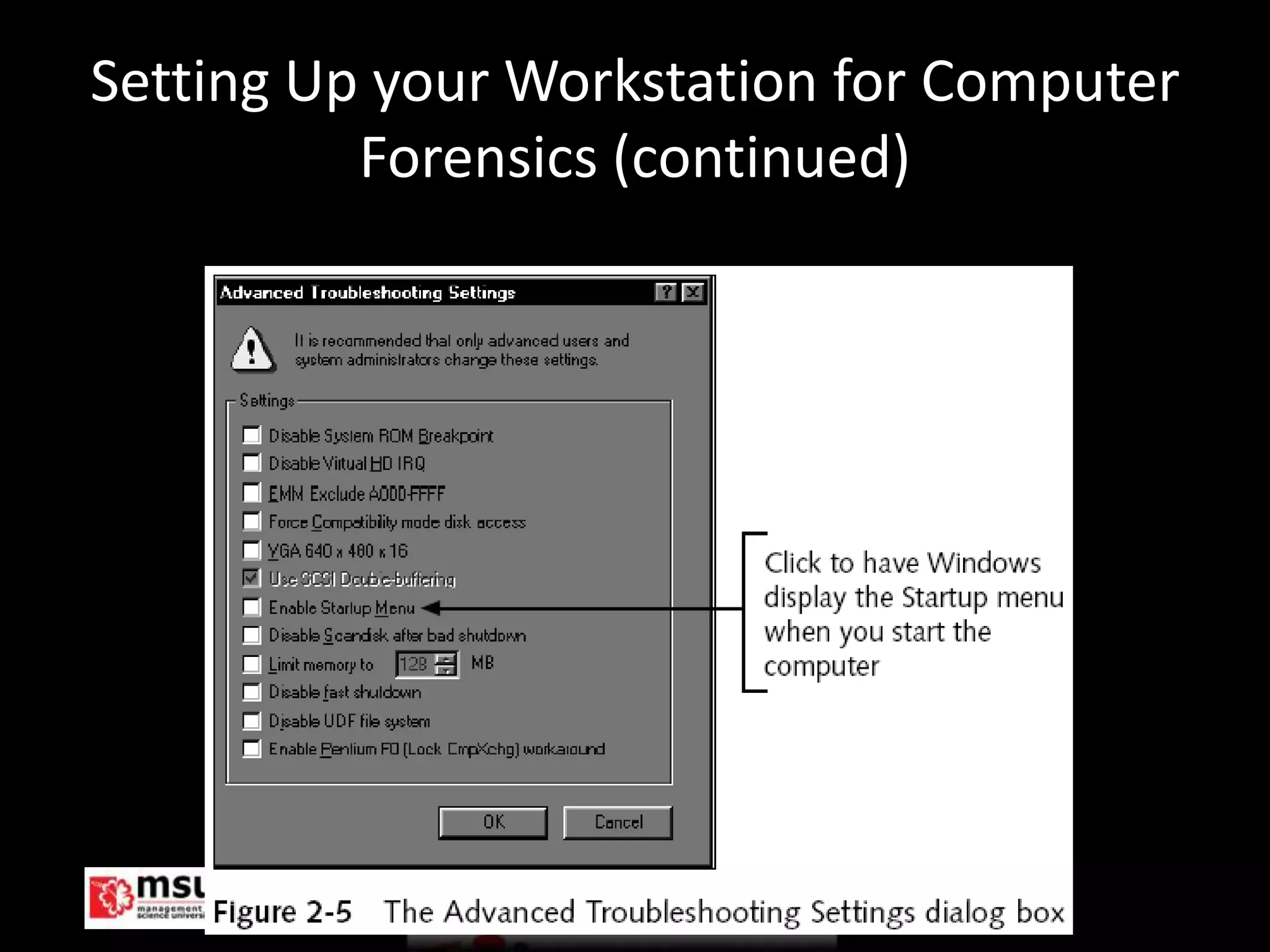 Setting Up your Workstation for Computer
          Forensics (continued)




     Management & Science University       © FISE
 