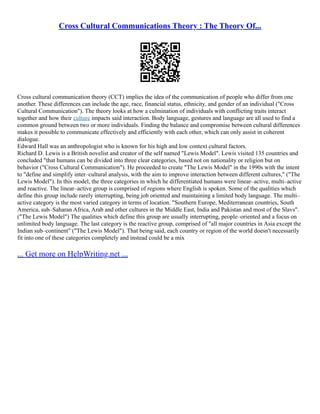 Understanding Cross Cultural Communication Barriers | PDF