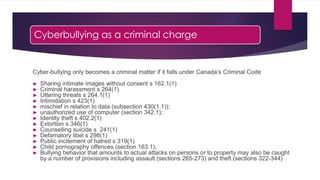 Uttering Criminal Code Understanding Cyberbullying Laws in Canada's Criminal Code | PPTX
