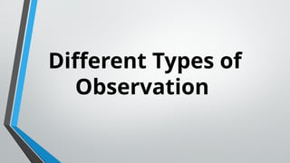 Different Types of
Observation
 