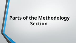 Parts of the Methodology
Section
 